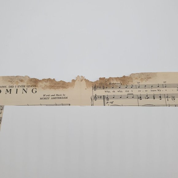 Vintage Sheet Music 1946 Oh Why Oh Why Did I Ever Leave Wyoming Piano Voice - Picture 3 of 5